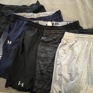 Lot of 5 Under Armour XL Gym Shorts